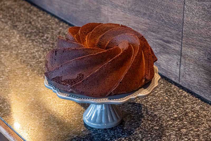 渦を巻く形のチョコレートケーキ